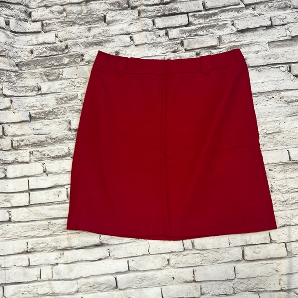 Talbots red wool pencil skirt